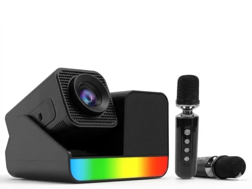 Vidéoprojecteur Smartbarry HT36 Pro Smart 4K HDR + 2 Micros Sans Fil + LED RVB