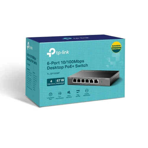 Switch PoE TP-Link TL-SF1006P / 6 Ports (4 Ports PoE+) / Idéal pour Caméras IP & Points d'accès