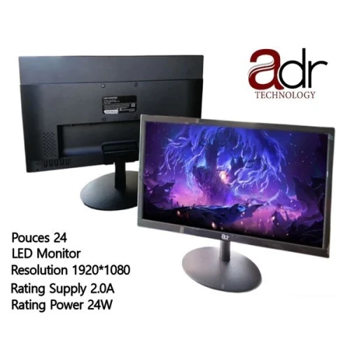 Ecran ADR 24" Full HD LED (24D7010) - Design Sans Bordure (Frameless) - Neuf