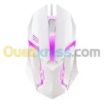 Souris optique GAMER USB LED RVB BLANCHE - Souris Gaming 5000 DPI - Ordinateur Portable, PC