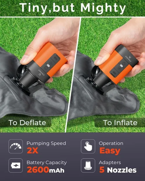 Mini Pompe Gonfleur ETENWOLF - 3-en-1 Gonflage, Éclairage & Powerbank - Ultracompacte & Puissante