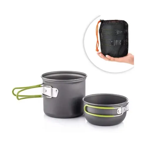 Kit Popote de Camping Ultraléger - 1 Personne, Aluminium Anodisé (Casserole + Bol)