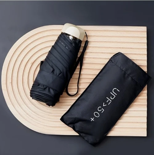 Mini Parapluie de Poche Noir - Ultra-Léger, Ultra-Compact