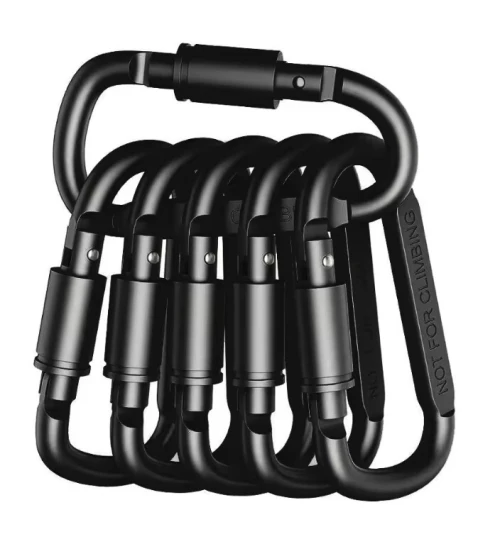 Lot de 6 Mousquetons Tactiques - Aluminium Robuste pour Sac à Dos & Porte-Clés