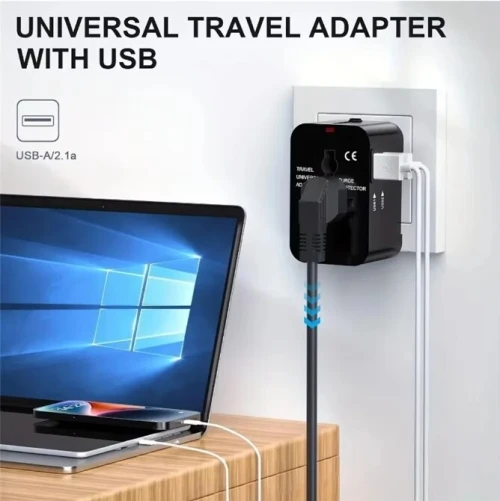 Adaptateur Voyage Universel 200+ Pays - Double USB & Protection Surtension
