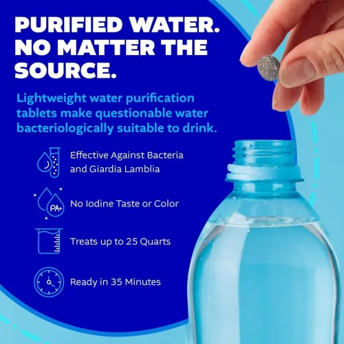 PORTABLE AQUA - Comprimés de Purification d'Eau PA & PA+, Rende l'Eau Potable Instantanément