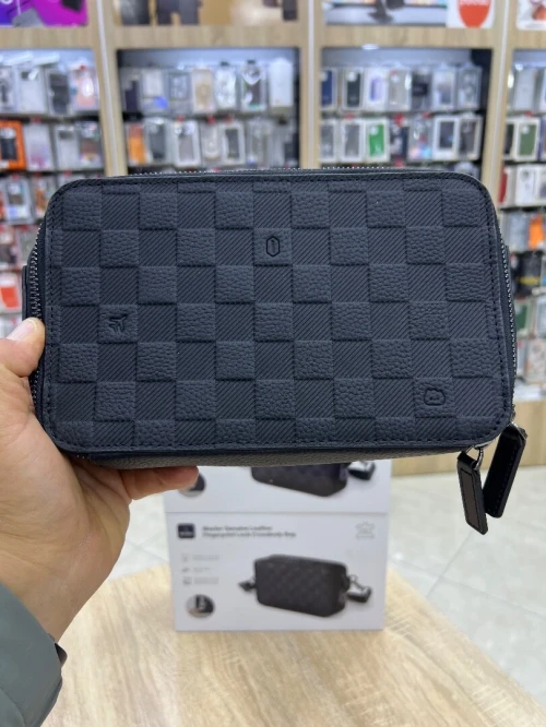 Sac à main WIWU avec bandoulière en cuir avec verrouillage à empreinte digitale