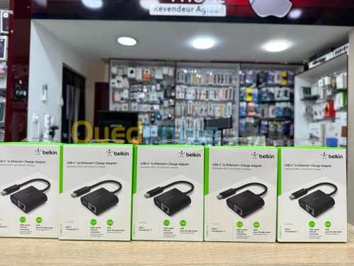 Hub adapter belkin USB-C vers Ethernet + adaptateur de charge