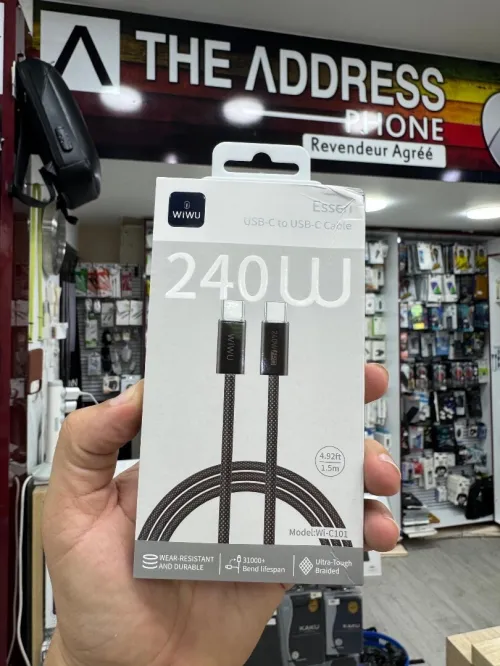 Câble Wiwu Essen Modèle Wi-C101USB-C to USB-C 240 W 1,5 m