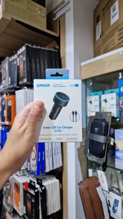 Chargeur pour voiture Anker Car Charger335 67 W, 3ports avec câble Usb_C