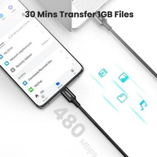 Câble UGREEN USB C vers USB C 2.0  100W  2 m