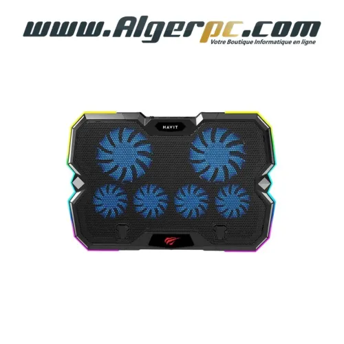 Refroidisseur pour ordinateur portable Havit F2068 avec 6 ventilateurs a rétroéclairage RGB
