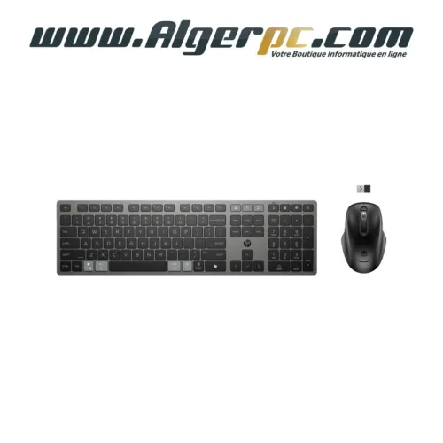 Combo Clavier + souris HP 725 sans fil rechargable Bluetooth et USB 2,4 GHz