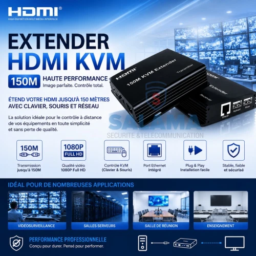 EXTENDER KVM HDMI 150M