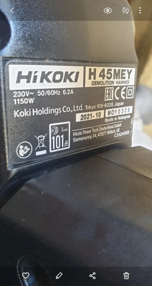 Marteau piqueur HIKOKI 