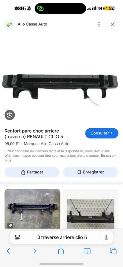 Travers arrière Clio 5 alpine 