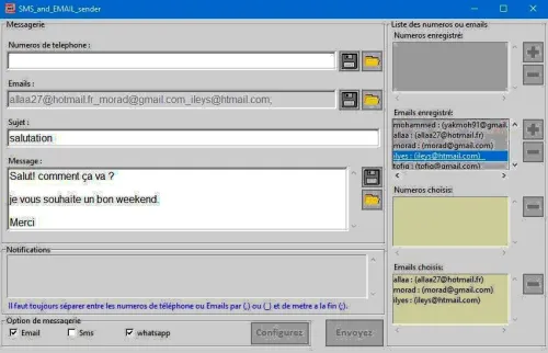 SMS and Email Sender
