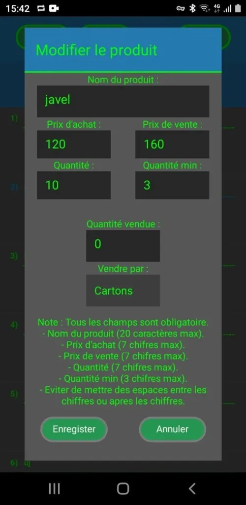 Stock and inventory editor