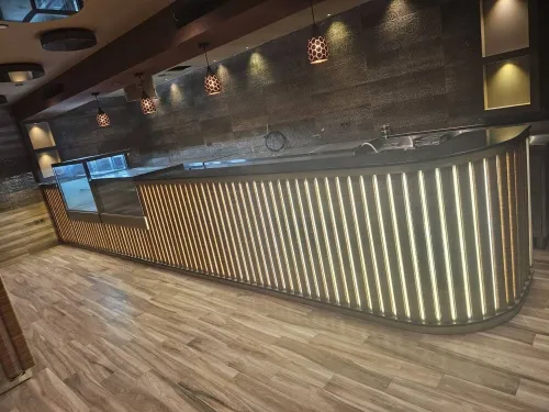 Comptoir présentoir cafétéria