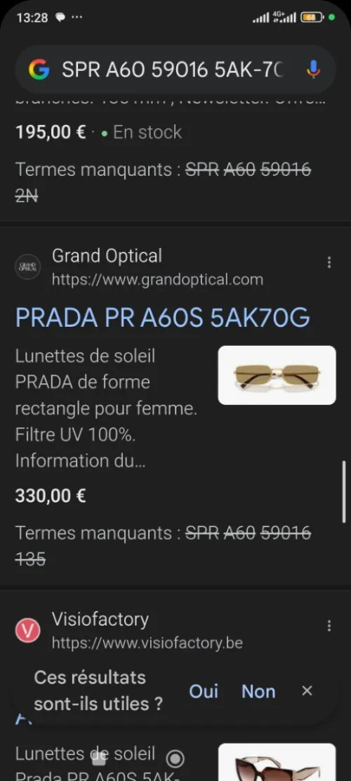 Lunettes de luxe PRADA original