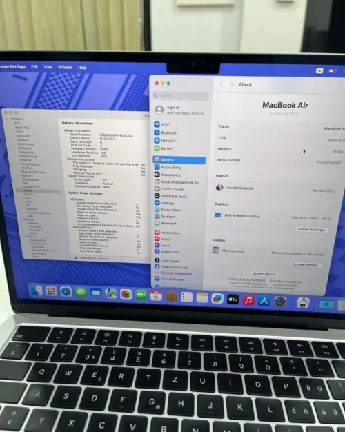 MacBook Air M3. Avec 24 Go de RAM (le maximum possible sur ce modèle) et 512 Go de SSD