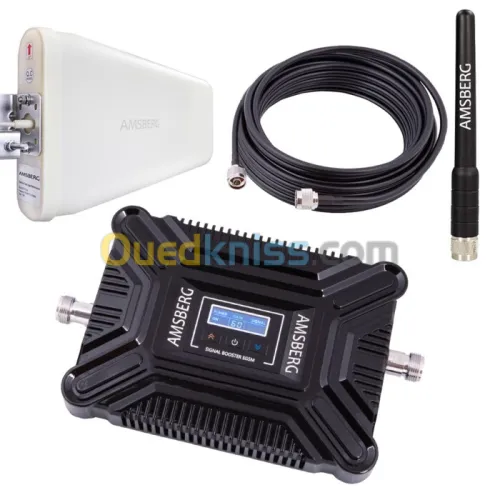 Kit Amplificateur Répéteur GSM AMSBERG 4G LTE 500m2 Made in Germany