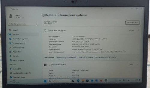 Lenovo Thinkpad L14 Gen 1/I5 10310U/Ram 8Go/Ssd 256Go