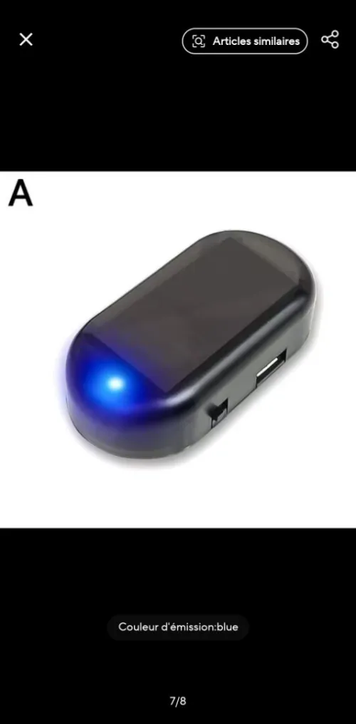 Un faux système d'alarme pour voiture  lumière rouge et bleu. ضوء مضاد للسرقة