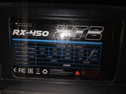 Psu Raidmax 450w