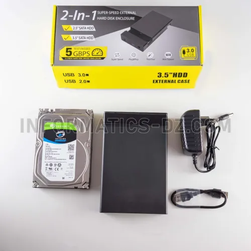Pack 2 IN 1 RACK HDD 3.5 USB 3.0 + Seagate SkyHawk 1TB HDD