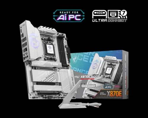 MSI MPG X870E EDGE TI WIFI Motherboard AMD AM5, DDR5, PCIe 5.0 & Wi-Fi 7