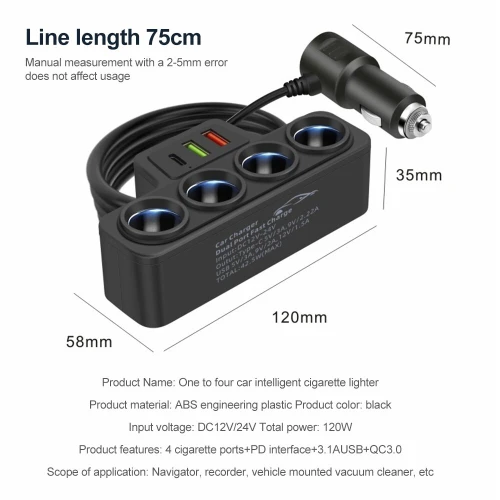 multiprise allume-cigare USB 12V
