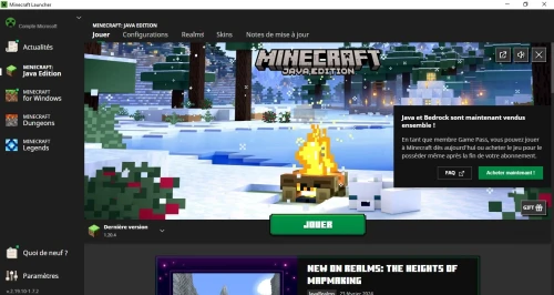 Compte Minecraft Original (Pack Java + Bedrock Edition) |  حساب ماينكرافت أصلي من الموقع الرسمي 