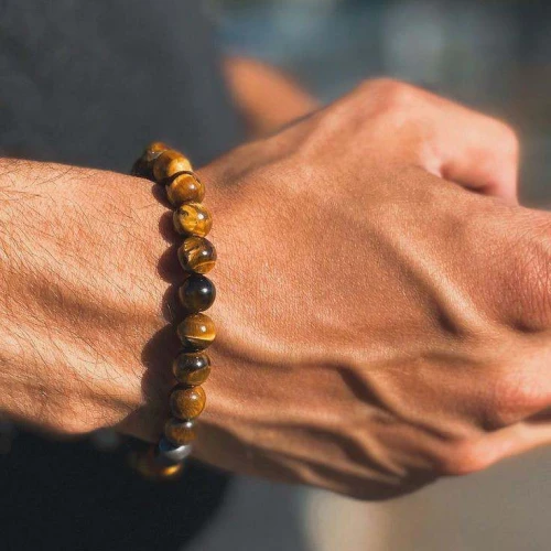 Bracelet en vraies pierres naturelles œil de tigre 