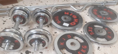 Bare + haltère + disque 45kg