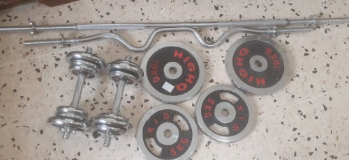 Bare + haltère + disque 45kg
