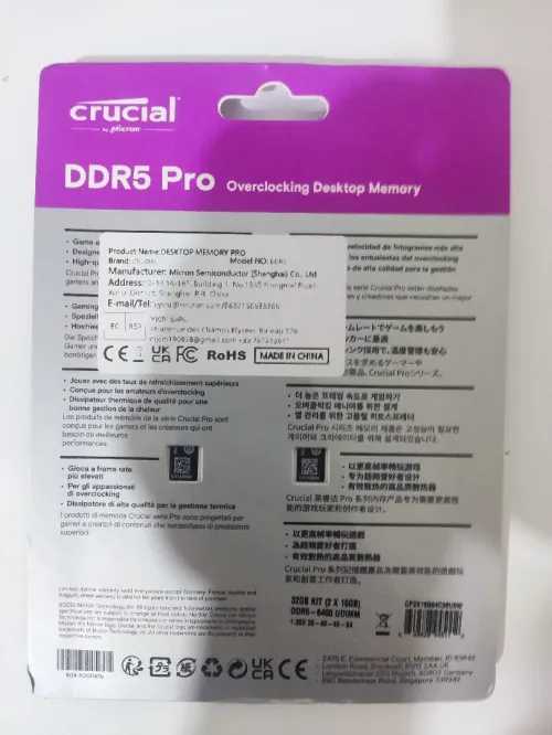 Kit ram ddr5 Crucial 2*16gb