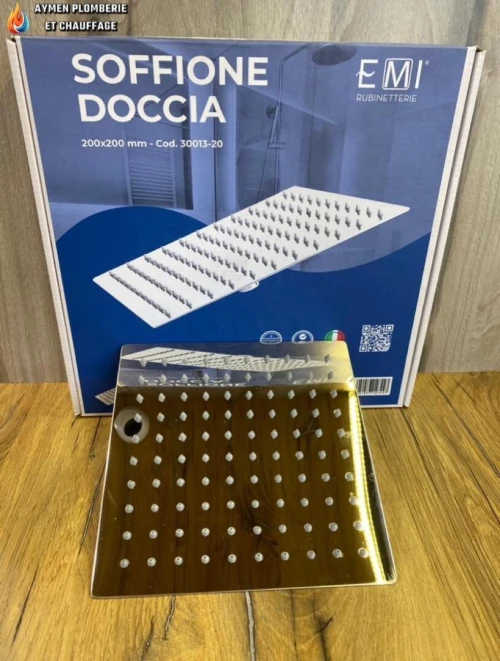POMME DE DOUCHE EMI INOX CARRÉ CHROME 200/200 Italie