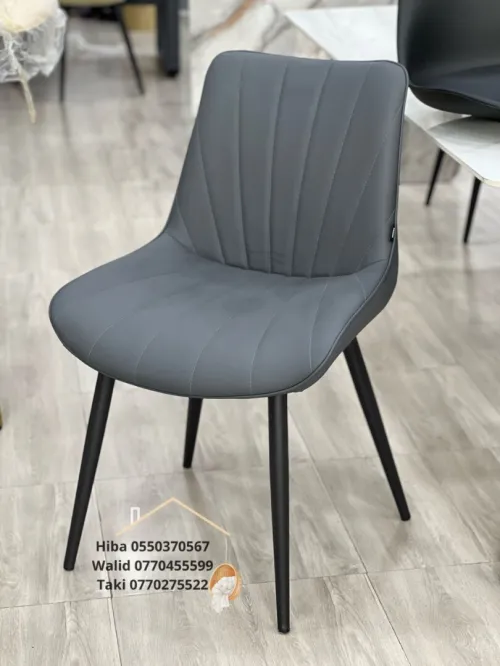 chaise en lin / cuir/ paollo et velours