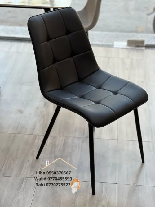 chaise en lin / cuir/ paollo et velours