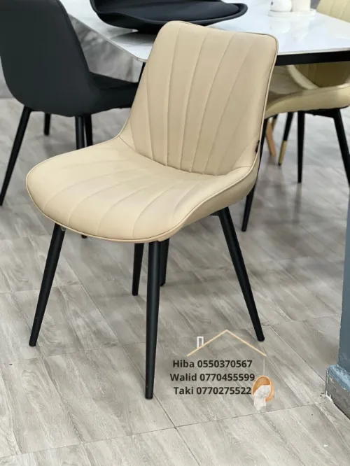 chaise en lin / cuir/ paollo et velours
