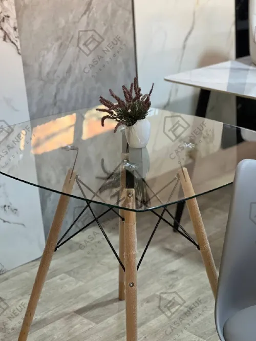 Table en verre trempé 80 cm
