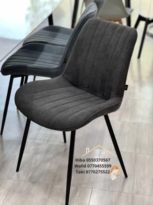 chaise en lin / cuir/ paollo et velours
