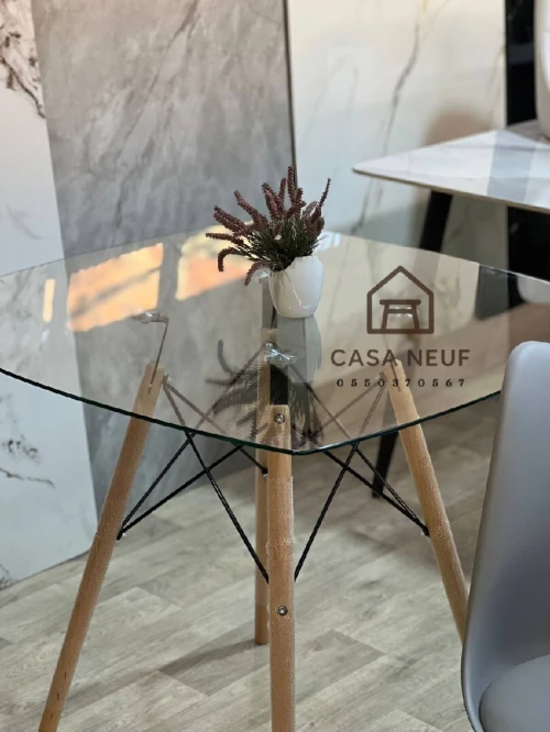 Table en verre trempé 80 cm