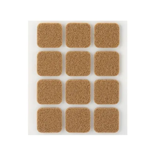 FEUTRE ADHÉSIF SYNTHÉTIQUE 22X22X3mm MARRON et blanc INOFIX ART: 4075-4 - 2 + {1 BLISTER 12pcs}