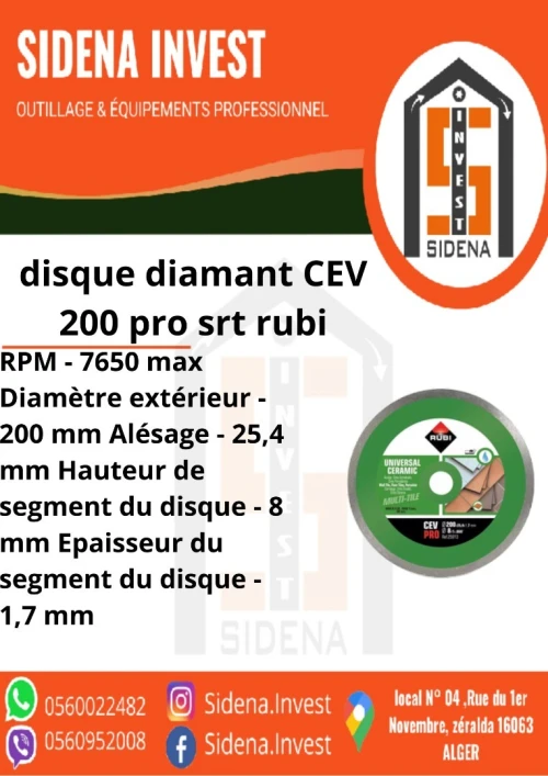 Disque Diamant CEV 200 PRO SRT RUBI