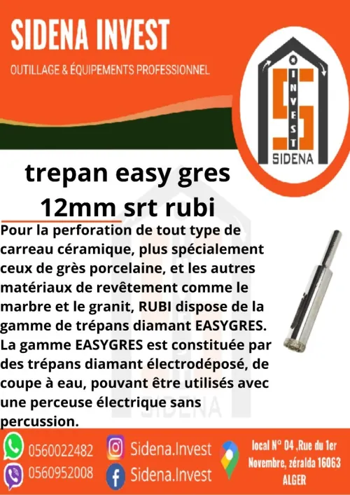Trepan easy gres 12 mm SRT RUBI