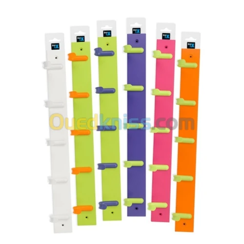 INOFIX patére à crochet coloris avec - orange -rose- vert et orange -vert et violet- violet 
