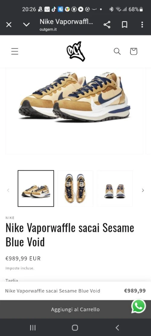 Nike vaporwafle x sacai