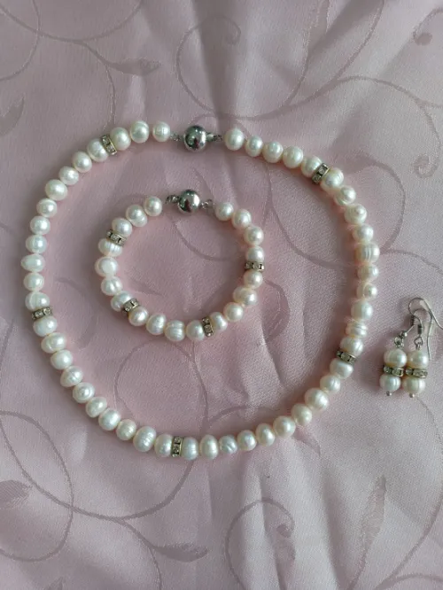 طاقم من الجوهر الحر.. parure en perles de culture joher hor 